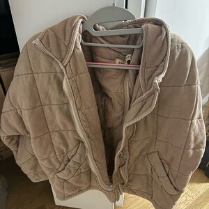 Free People Beige Quilted Jacket